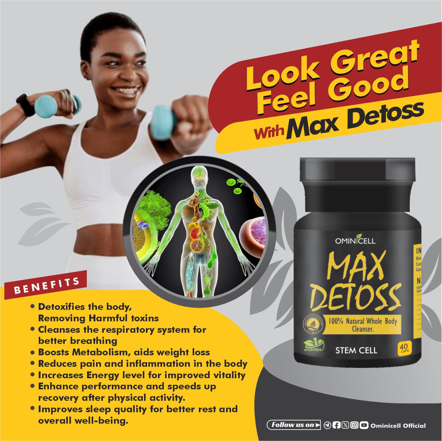 Maxdetos Advanced Detox Supplement for Body Cleansing and Wellness